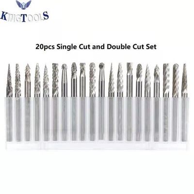 품질  20PC Double Cut Carbide Burr Set 0.118" (3mm) Shank, Rotary Tool Bits Cutting Burrs 공장